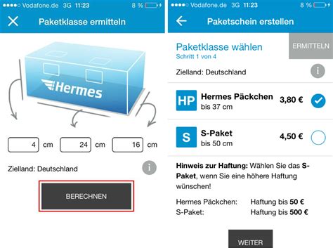 hermes versand paketschein erstellen.